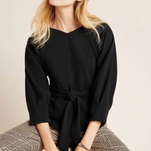 Anthropologie Metier Structured Top in Black Size Small - Picture 2 of 6